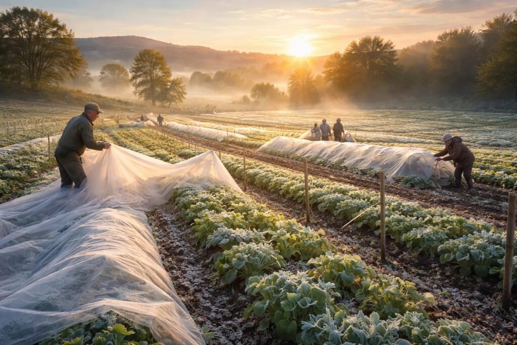 Eisheilige schützen frühknospende Pflanzen vor Frost im Mai, Gärtner hoffen.