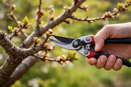 - Vorfrühling am Aprikosenbaum: sachte Schnitte fördern Neutrieb und aromatische Früchte.