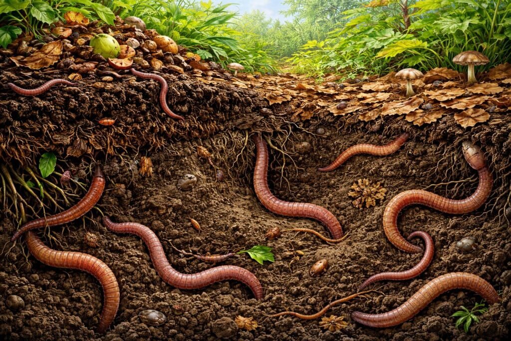 - Regenwürmer als Bodenverbesserer: Arten, Lebensräume, Bedürfnisse im Garten wissenschaftlich bestätigt.