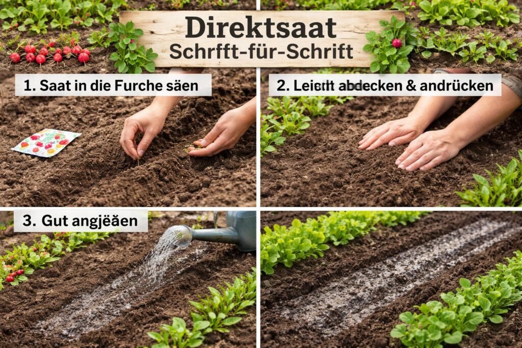 Frühes Gemüse im Freiland schon ab Februar oder März - Direktsaat im Freiland: Frühgemüse schon ab Februar bis März pflanzen.