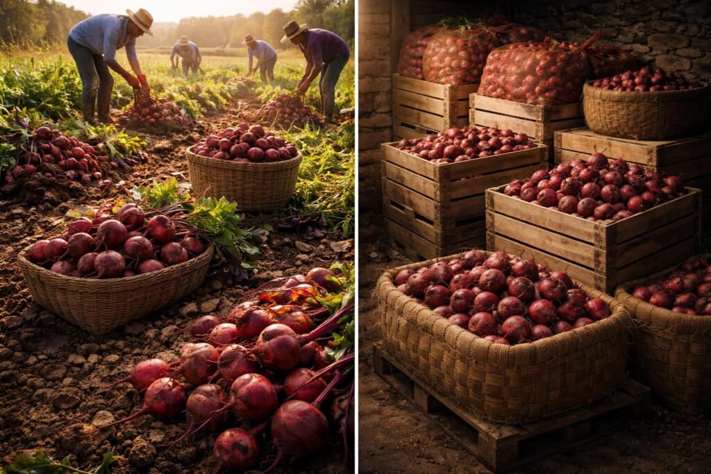 Rote Bete Ernte, Lagerung und Haltbarkeit im Gemüsebeet und Küche erklären