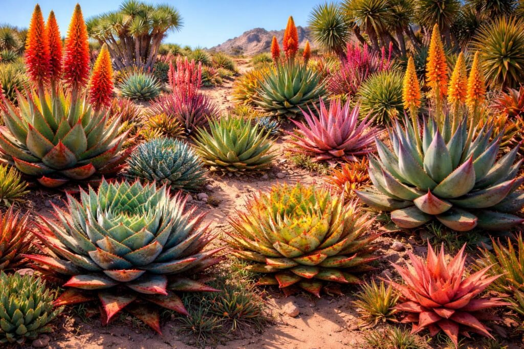 Die schönsten Aloe Vera Arten und Unterarten Exotische Aloe-Arten zeigen bunte Blätter, Muster und vielfältige Wuchsformen in Gärten