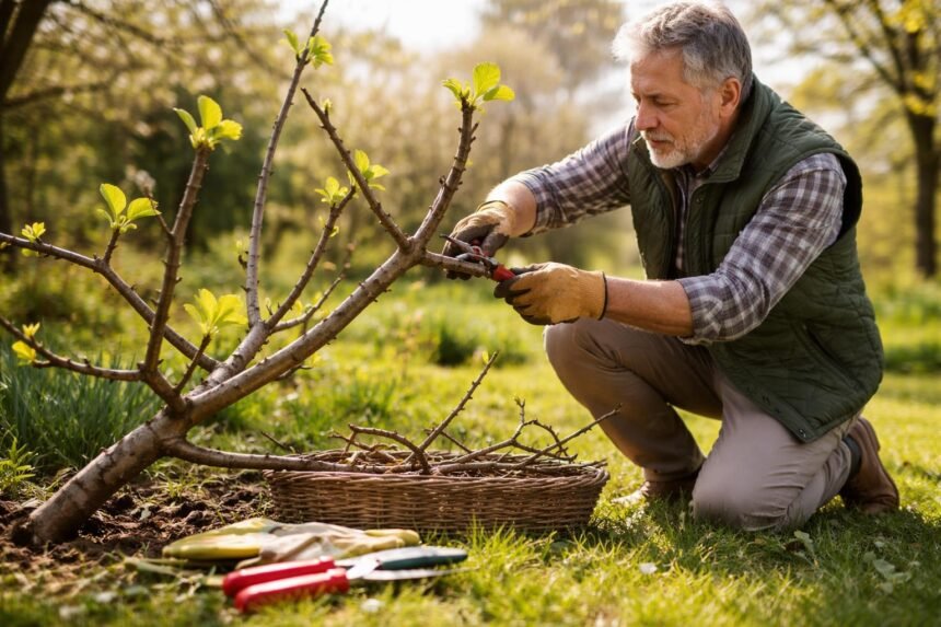 Feigenbaum im März: Rückschnitt, Frostschäden prüfen, Pflegemaßnahmen für kräftigen Austrieb.