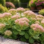 Bunte Fetthenne-Pflanzen in Staudenbeeten, trockenheitsresistent, farbenfroh und blühend, für Gärten, Balkone und Terrassen