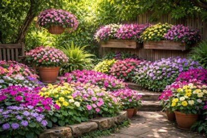 Fleißiges Lieschen im Schattenbeet, bunte Blüten, pflegeleicht, robust und langlebig.