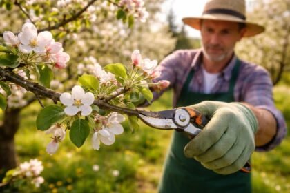 Frühlingsschnitt am Apfelbaum fördert Blütenbildung und Ertrag im Sommer deutlich sichtbar