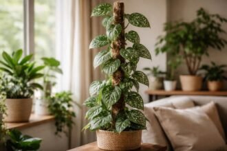 Gefleckte Efeutute Scindapsus pictus mit silbrig grauen Flecken auf bläulich grünen Blättern