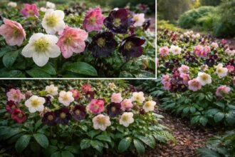 Lenzrosen im Frühling, weiße bis rosa Blüten, robuste Frühjahrs-Pflanzen im Garten
