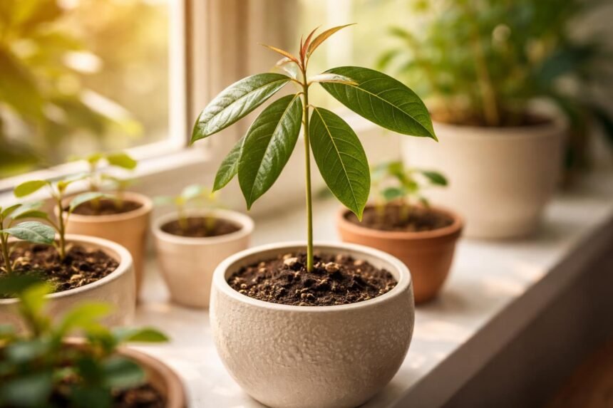 Litschibaum züchten - Litschi-Pflanzen aus Samen ziehen - Samen der Litschi keimen, pflegeleichter Baum, Duft auf der Fensterbank.