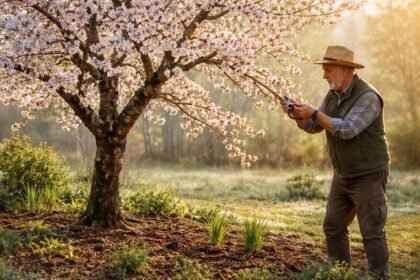 - Mandelbaum im zeitigen Frühjahr schützen, Blüten fördern, Triebe sicher austreiben.