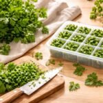 - Frische Petersilie in Eiswürfelformen einfrieren, Aroma, Farbe und Vitamine bewahren