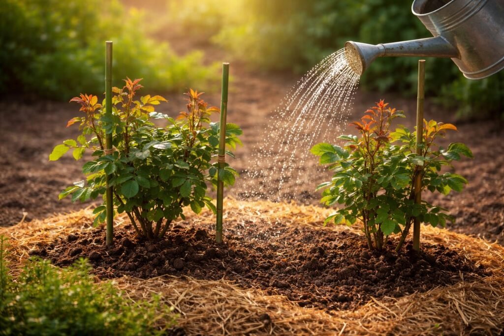 Rosen vermehren – so einfach geht es - Jungrosen wachsen nach der Vermehrung kräftig, benötigen Pflege, Wasser und Licht.