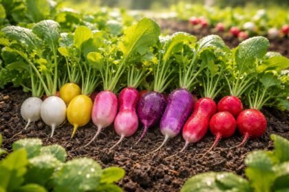 - Knackige Radieschen in Rot, Weiß, Gelb, Rosa und Violett als Frühlingserlebnis