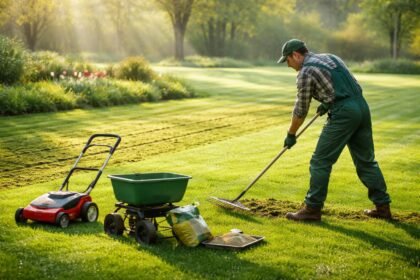 Frühlingsrasen im Bild – grün, dicht, gepflegt – bereit für eine grüne Saison.