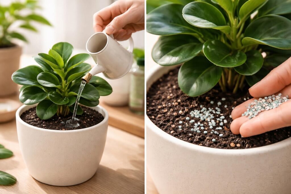 Zwergpfeffer, Peperomia obtusifolia - Pflege-Anleitung Zwergpfeffer Peperomia obtusifolia beim richtigen Gießen, Düngen und Pflege im Innenraum