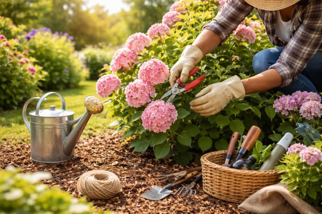 - Hortensie beim Schnitt und der Pflege, Blütenverlust verhindern, hilfreiche Tipps.