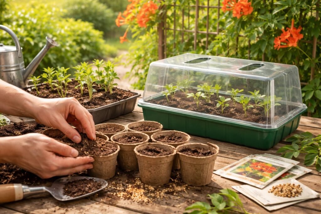 Schritt-für-Schritt Anleitung zur Anzucht der Trompetenblume aus Samen und Stecklingen im Garten