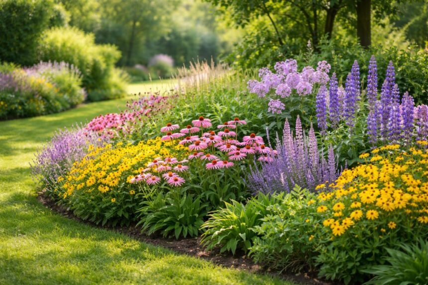 Stauden im Garten: einfache Pflege, jährliche Blütenpracht, ideal für Anfänger.