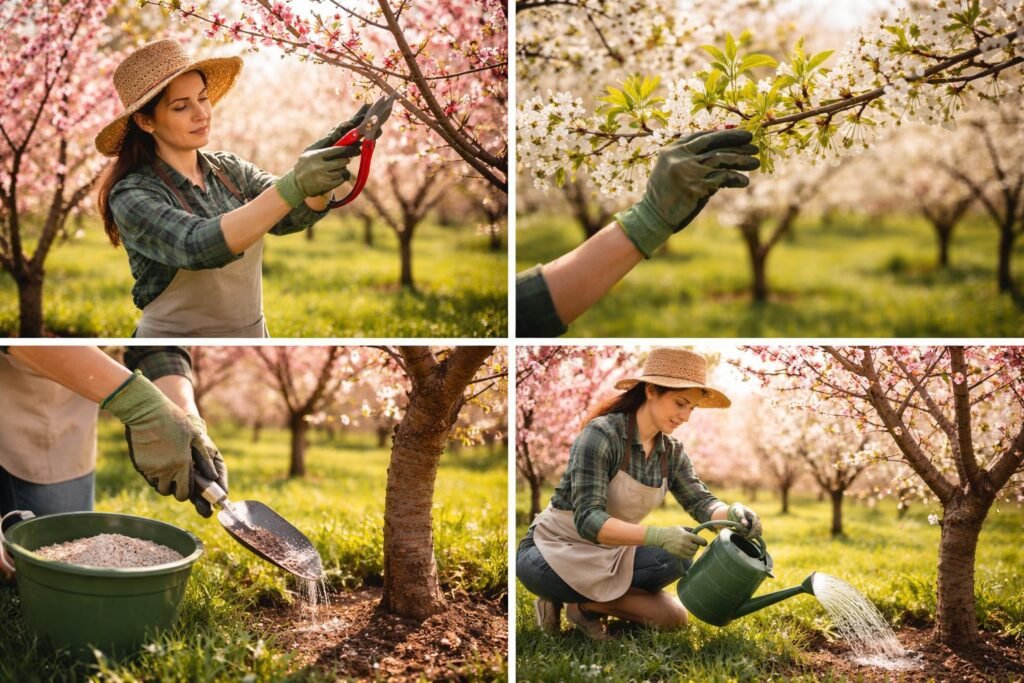- Pflegemaßnahmen im Frühling für Pfirsich, Kirsche und Pflaume sicher umsetzen