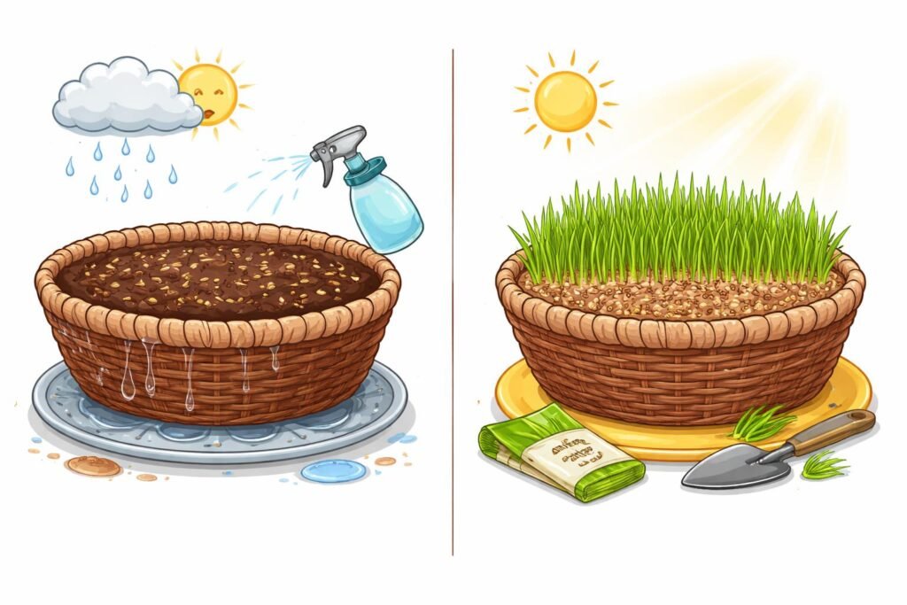 Ostergras anpflanzen: So gelingt’s im Handumdrehen – Ein Expertenleitfaden - Typische Fehler vermeiden: falsches Gießen, Lichtmangel, falscher Dünger, zu engem Saatabstand