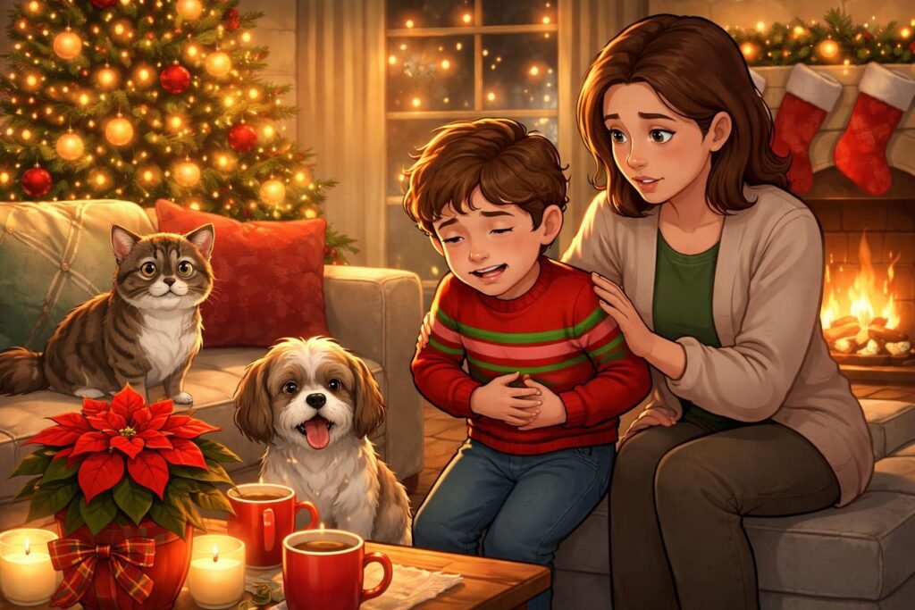 Typische Anzeichen bei Kindern und Haustieren nach Kontakt mit Weihnachtsstern erkennen