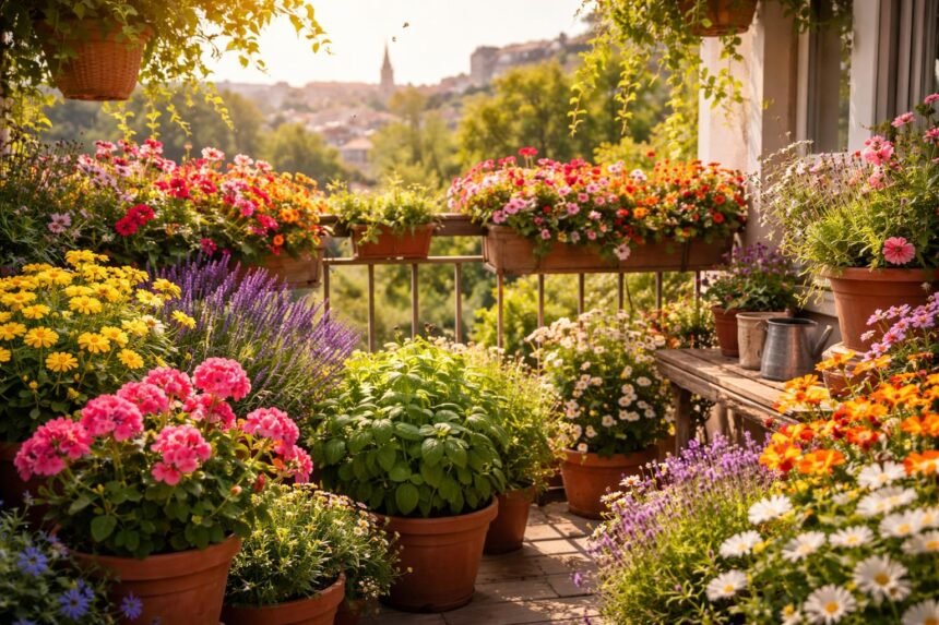 Blütenpracht im Balkonkasten: Pflege- und Pflanztipps für den ganzen Sommer - Üppige Balkonblüten, einfache Pflege, passende Standortwahl, Saatgut- und Pflanzenauswahl, Wässerungstipps regelmäßig beachten.