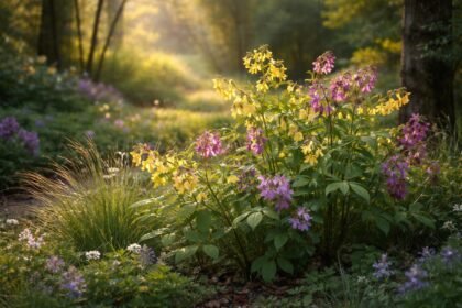 - Die zarte Frühlings-Platterbse im sonnigen Beet mit leuchtenden Blüten und zarten Blättern