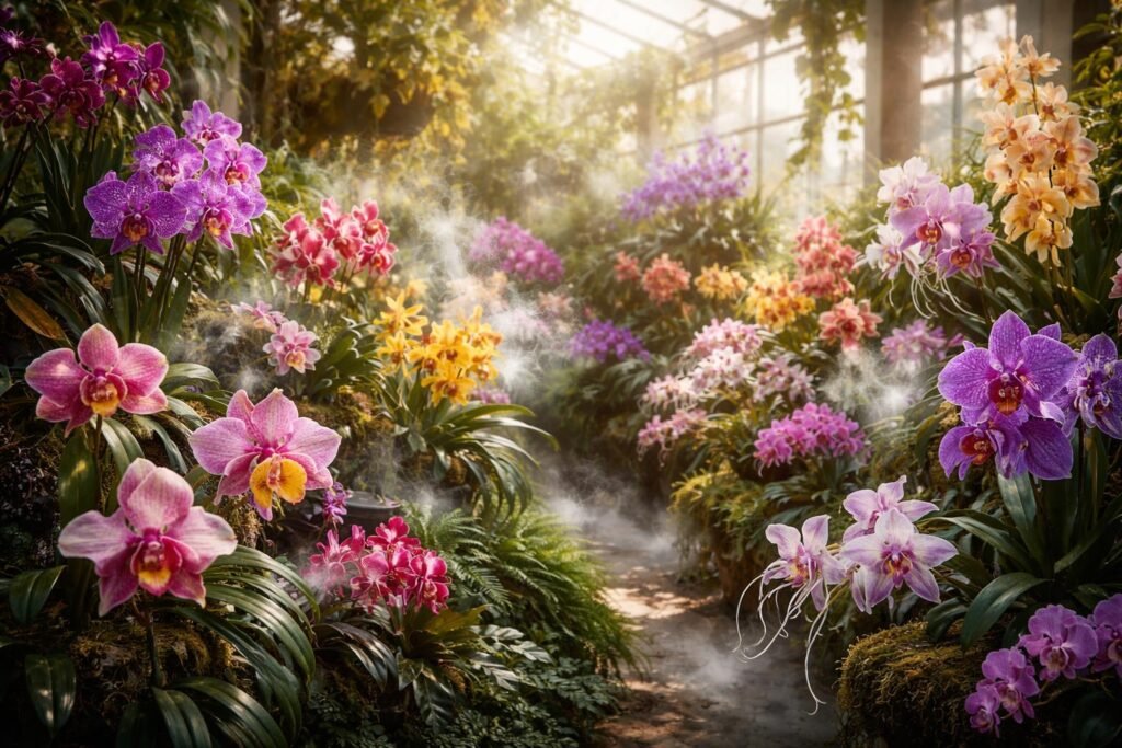 Die wunderbare Welt der Orchideen: Entdecken Sie die schönsten Arten - Nahaufnahme exotischer Orchideen in Farben, Formen und süßen Düften, seltene Arten.