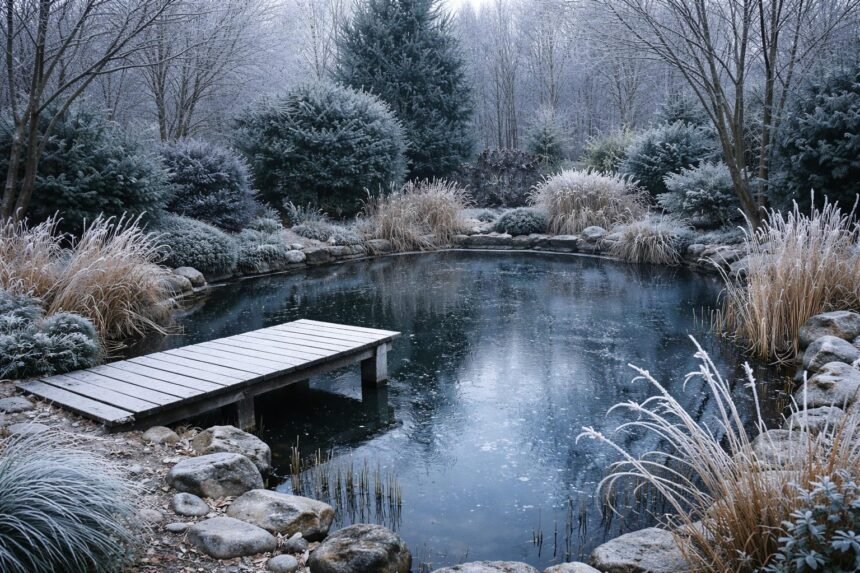 Gartenteich im Winter: Nützliche Tipps für Teichbesitzer - Winterlicher Gartenteich: Tipps zur Vorbereitung, Schutz und Pflege für Teichbewohner.