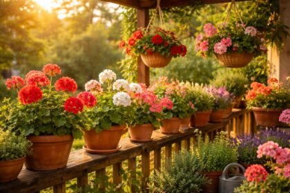 - Geranien am sonnigen Standort, richtige Pflanzzeit beachten, Begleitpflanzen auswählen, stabil blühen