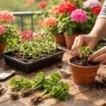 - Stecklinge von Geranien zeigen einfache Vermehrung im Frühling, Samen auch möglich.