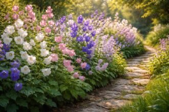 - Glockenblumen im Farbspektrum Weiß bis Blau im romantischen Garten mit naturnaher Ausstrahlung und robuster Pflege.