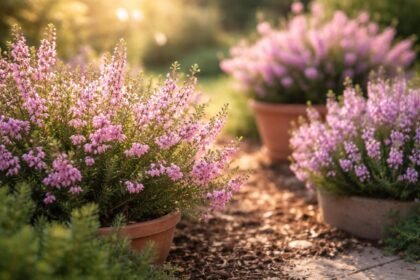 - Glockenheide bietet zarte, glockenförmige Blütenfarbe im Heidegarten, Balkonkästen und Kübeln.