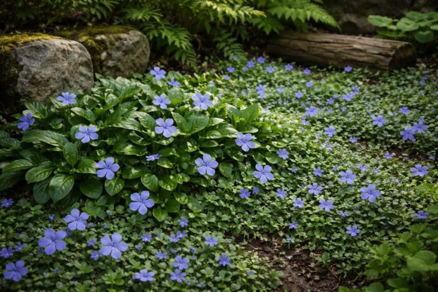 Großes & Kleines Immergrün: Pflanzen, Sorten und Pflege - Großes und Kleines Immergrün schmückt Schattenbeete das ganze Jahr mit glänzendem Laub.
