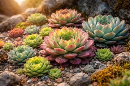 - Kleine Rosetten der Hauswurz, robust, farbenprächtig, vielfältig im Garten und in verschiedenen Lebensräumen.