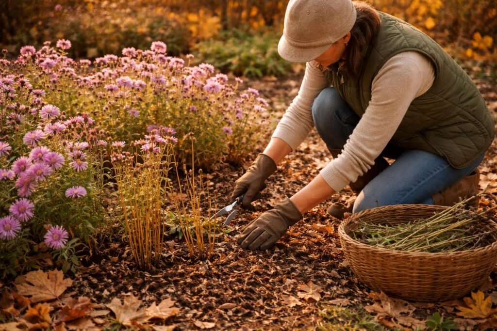 Herbstastern am Beet, Zeitpunkt und Schnitttechnik verständlich erläutert, für gesunde Blüten.