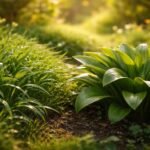 Herbstzeitlose im Beet: Blätter; Giftigkeit; Verwechslungsgefahr mit Bärlauch; Merkmale klar erkennbar.