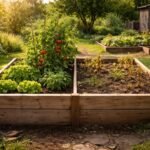 - Hochbeet-Fails zeigen frustrierte Salat- und Tomatenpflanzen beim Wachstum, trotz richtiger Pflege.