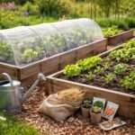 Junge Pflanzen im Hochbeet geschützt vor Temperaturschwankungen, Schädlingen und falschem Gießen