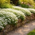 Immergrüne Schleifenblume; robuste Bodendeckerpflanze; weiße Blüten; Frühlingsbote im Garten; Steingärten