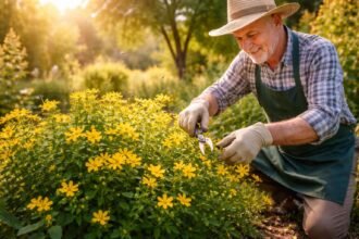 - Johanniskraut im Garten: sonniger Standort, richtiger Schnitt, vielfältige Heilpflanze für Heilzwecke.