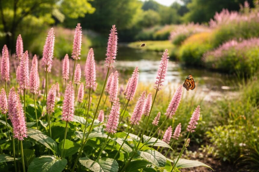 Kerzenknöterich im Staudenbeet – schlanke Blütenkerzen, robuste Pflanze, Sommerfrische und Farbakzente im Garten.
