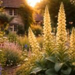 Majestätische Königskerze mit Blütenkerzen, weichen Blättern und bienenfreundlichem Charme im Garten