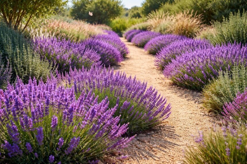 Lavendel pflanzen: Standort, Abstand, Begleitpflanzen & Co. Lavendel im Beet, duftend, bienenliebend, mediterranes Flair, pflegeleicht, langlebig und robust auch im trockenen Standort