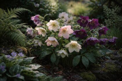 - Lenzrose begeistert als Frühblüher mit zarten Pastelltönen und Purpurnuancen im Garten