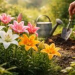 Zarte Lilien im Garten erfreuen mit Duft, Farbenvielfalt und eleganter Schönheit.