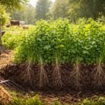 Luzerne im Beet; Tiefwurzler lockert Boden; Bindet Stickstoff; nährstoffreiches Futter.