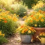 - Gelbe Coreopsis-Blüten leuchten im Garten; Bienen und Schmetterlinge lieben sie.
