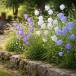 Pfirsichblättrige Glockenblume im Beet: zarte Blüten in Weiß, Hellblau oder Violett