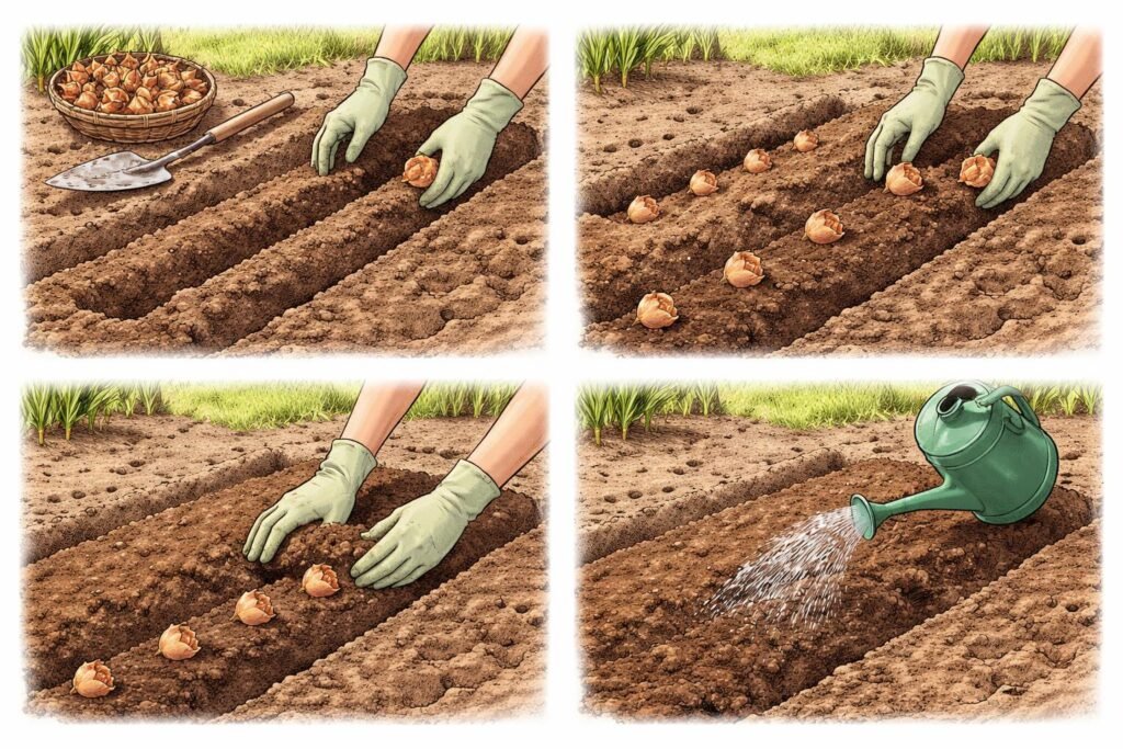 Gladiolen: Hilfreiche Tipps zum Einpflanzen Gladiolen beim Einpflanzen; klare Schritt-für-Schritt-Anleitungen und Tipps für frohe Blüte im Sommer